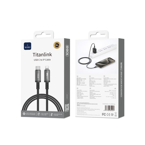 Cable WIWU Titanlink series WI-C056 30W Tipo C-L 1M gray