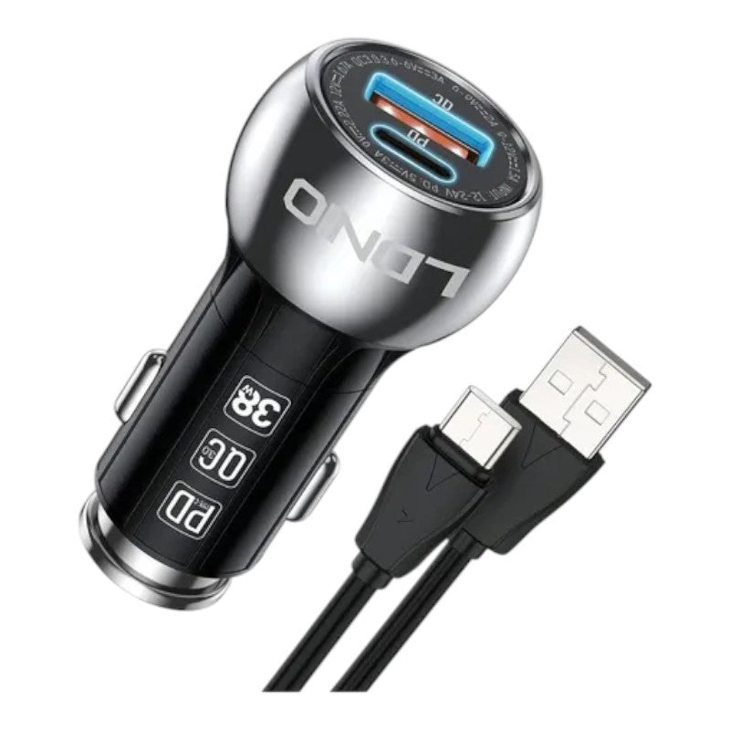 CARGADOR DE AUTO LDNIO C1 QC3.0 + CABLE TIPO C