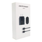 CARGADOR UNIVERSAL 25W + CABLE TIPO C NEGRO
