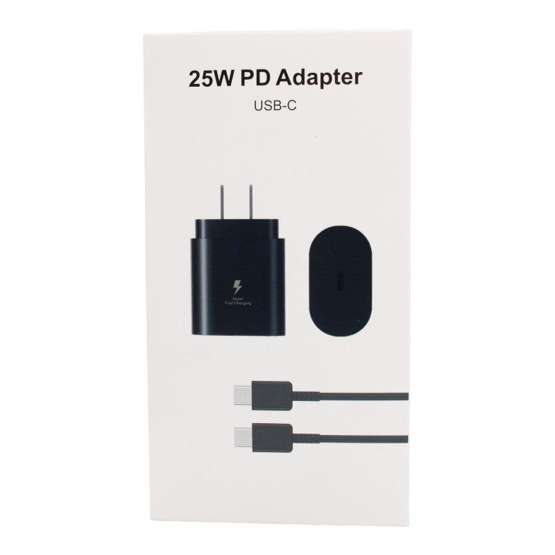 CARGADOR UNIVERSAL 25W + CABLE TIPO C NEGRO