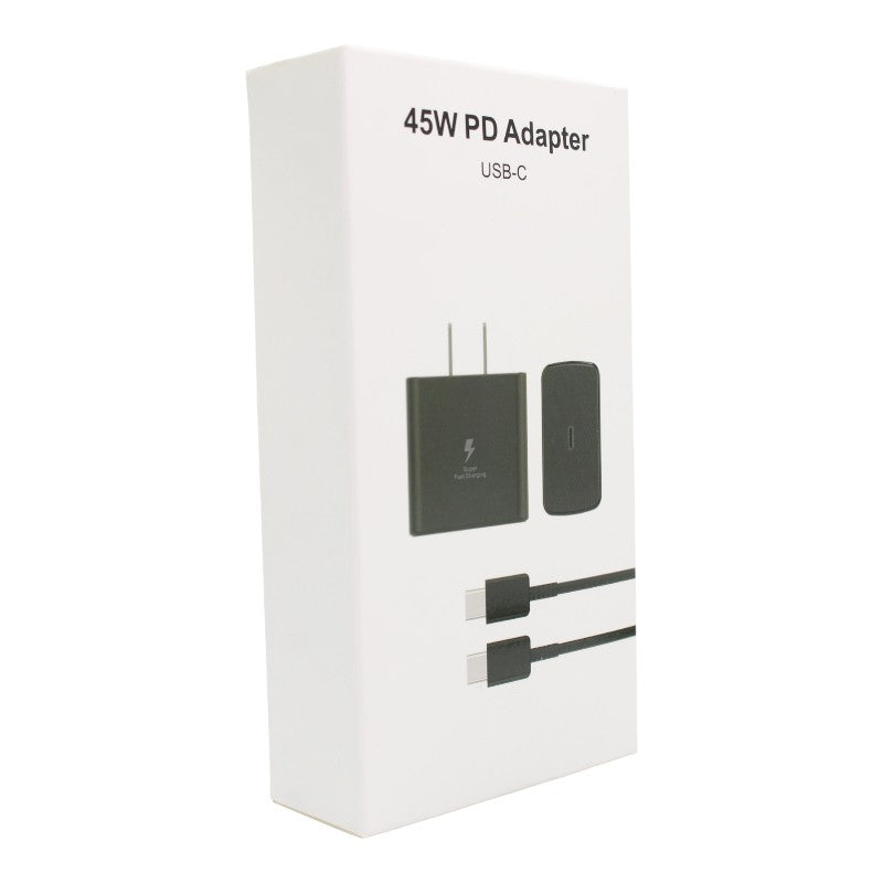 CARGADOR UNIVERSAL 45W + CABLE TIPO C NEGRO