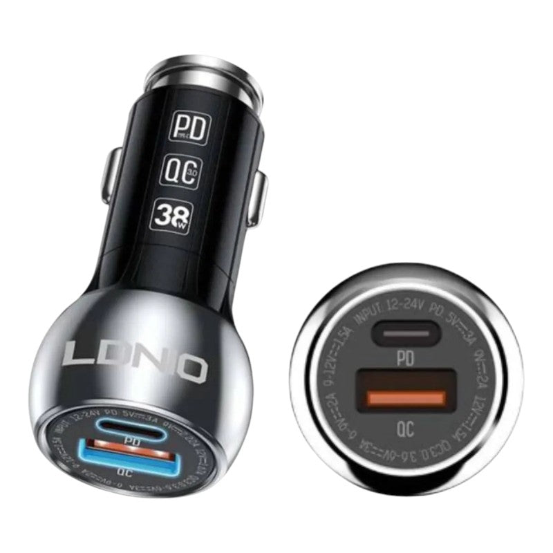 CARGADOR DE AUTO LDNIO C1 QC3.0 + CABLE LIGHTNING