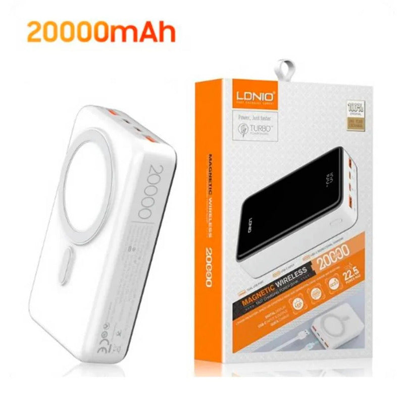 POWER BANK MAGNETICO LDNIO PQ18 20000 mAh (22.5w) BLANCO