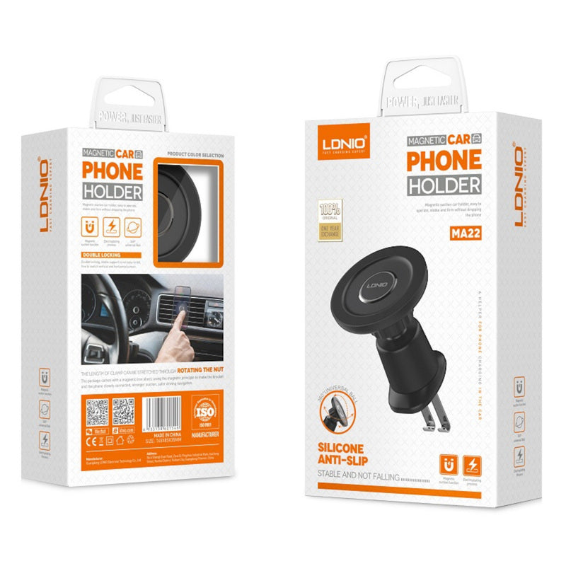 HOLDER PHONE MAGNETICO DE AUTO LDNIO MA22 NEGRO