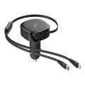CARGADOR DE AUTO LDNIO C107 CON CABLE RETRACTABLE 30W NEGRO