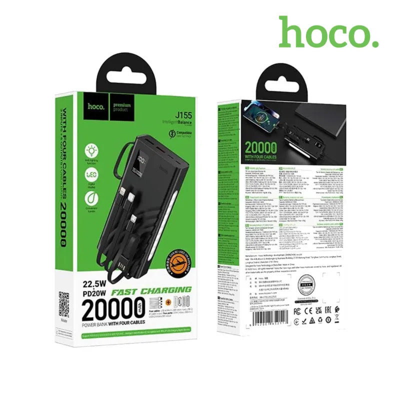 POWER BANK  HOCO J155 20000 mAh (22.5w) NEGRO