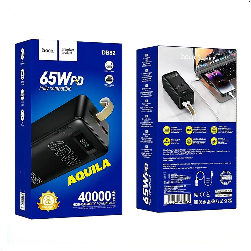 POWER BANK HOCO DB82 40000mAh (65w) NEGRO