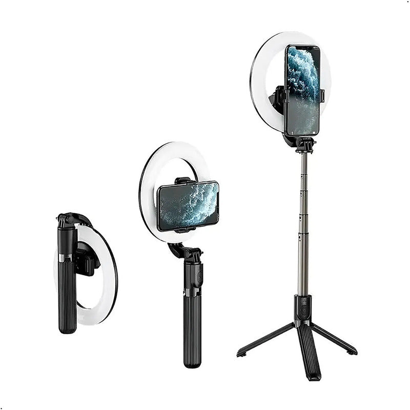SELFIE STICK TRIPOIDE  + ARO DE LUZ XO-SS12 94 cm NEGRO