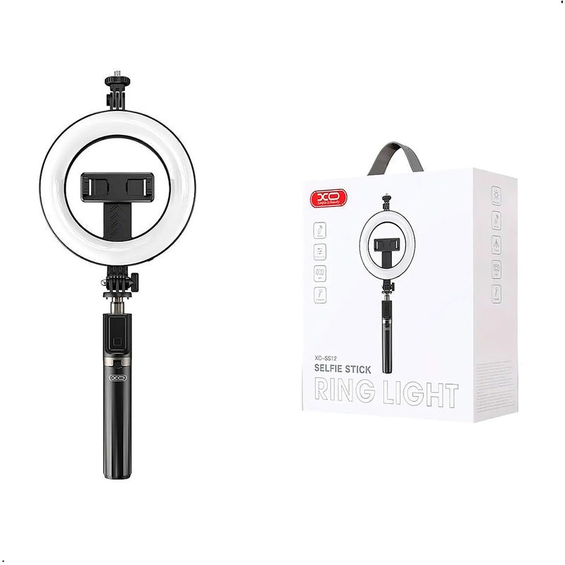 SELFIE STICK TRIPOIDE  + ARO DE LUZ XO-SS12 94 cm NEGRO