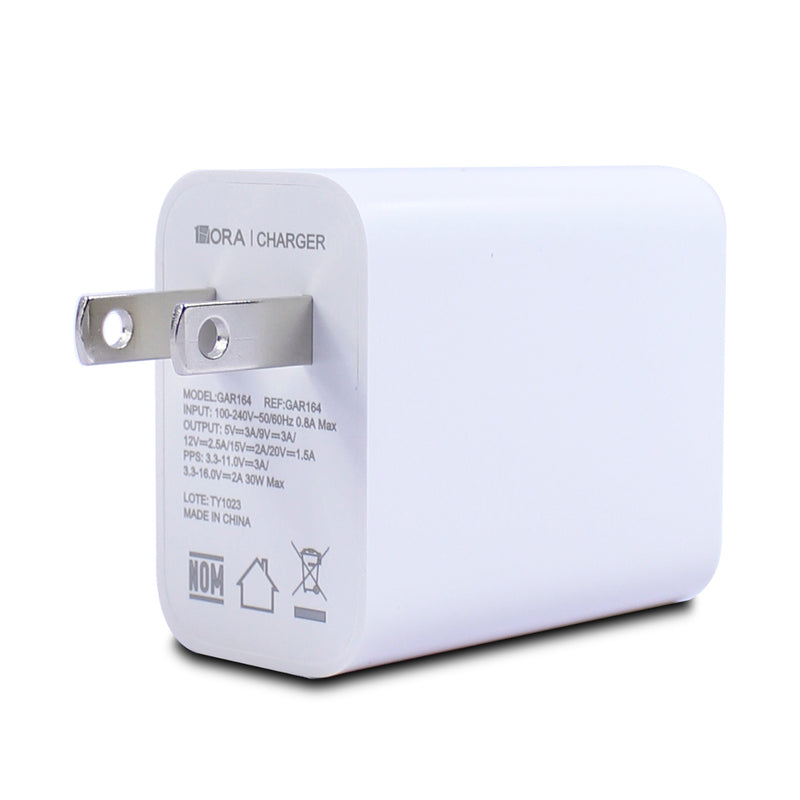 ADAPTADOR 1HORA  GAR164 30W USB - C BLANCO