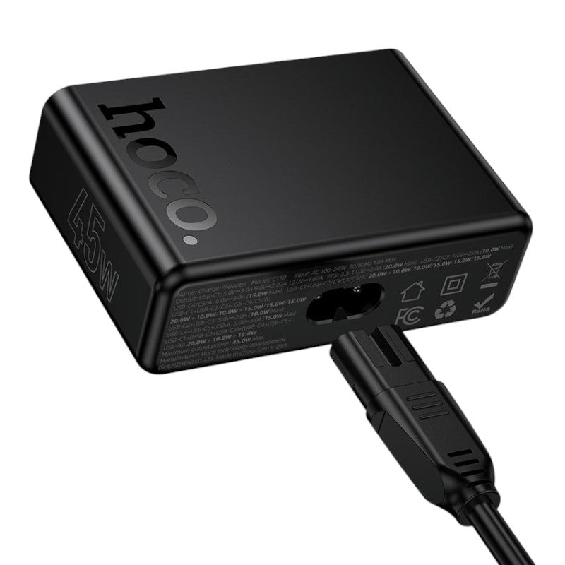 CARGADOR UNIVERSAL 6 EN 1 HOCO C150 45W NEGRO