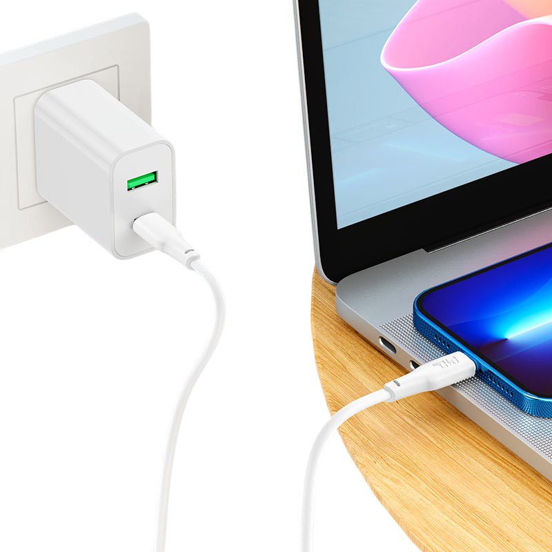 Cable USB-C a Lightning 2 metros 20W Hoco X93 Blanco