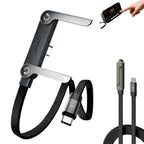 CABLE DE DATOS 240W + SOPORTE PEGABLE TIPO C A TIPO C NEGRO