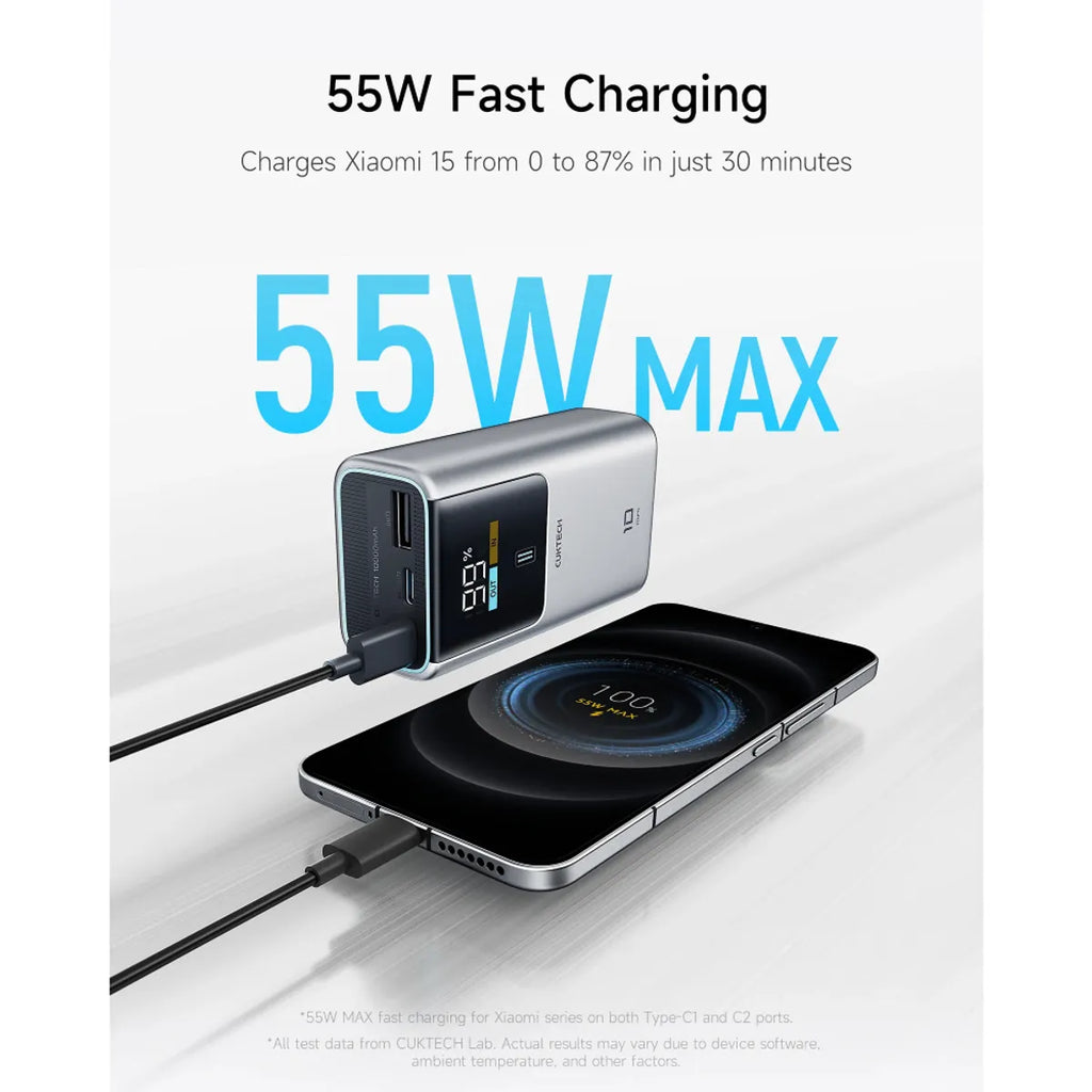 POWER BANK CUKTECH PB1055 10000 mAh (55w) SILVER