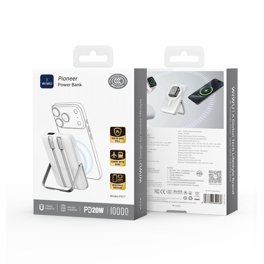 Power Bank Magnética WiWU Pioneer Wi-P077 10000mAh