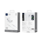 Crgador WIWU 45W WI-G025 2C+A + cable tipo c blanco