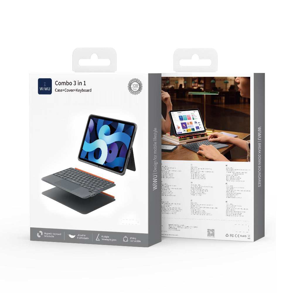 Funda con Teclado Inteligente WiWU MK-005 3 in 1 Grey