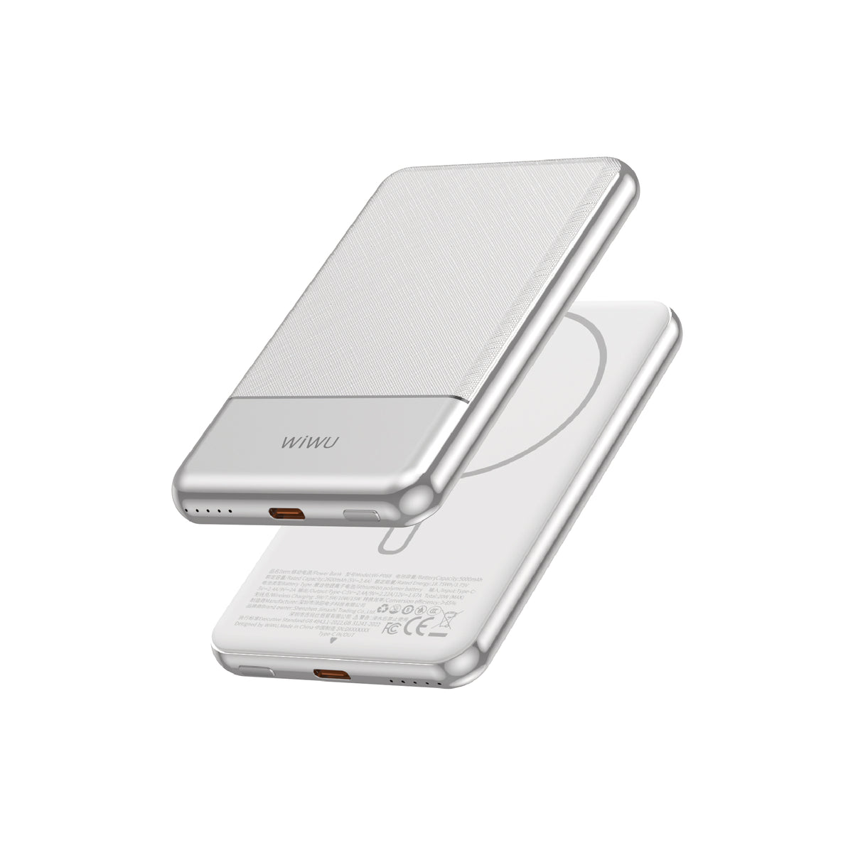 Power Bank Magnética WiWU Silver Seraph 5000mAh WI-P088