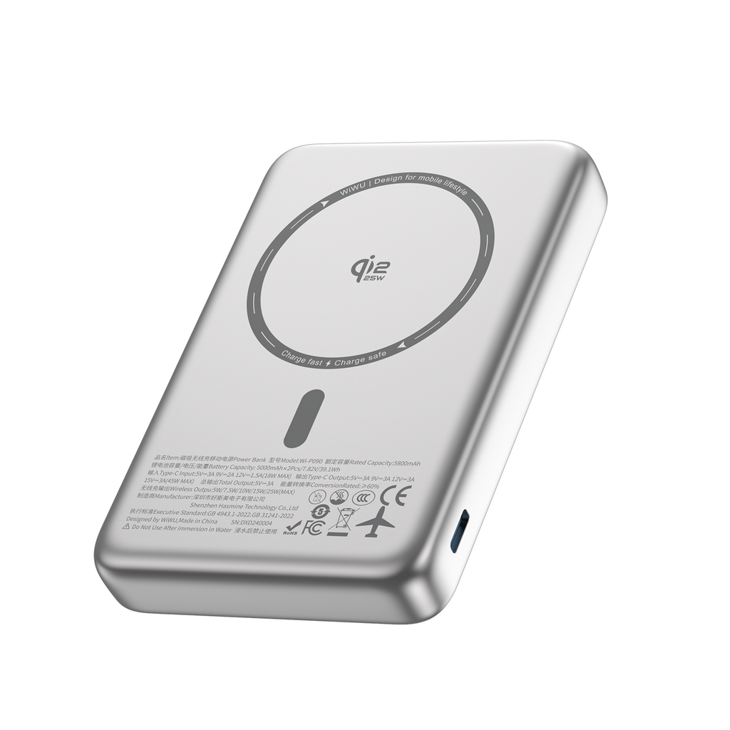 Power Bank Magnética WiWU Mag Pro Qi2 Wi-P090 10000mAh Silver
