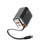 Cargador de Pared WiWU Helix WI-G021 45W GaN + Cable Retráctil USB-C negro