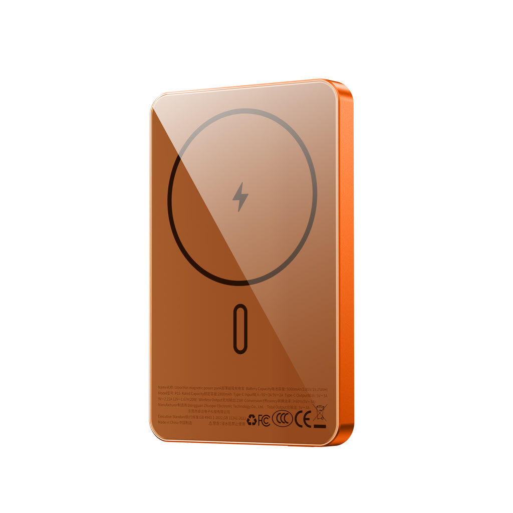 Power Bank Magnética WIWU Ultra Thin P15 5000mAh Orange