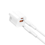 Cargador WIWU WI-G018 33W USB-C con cable tipo C-C blanco