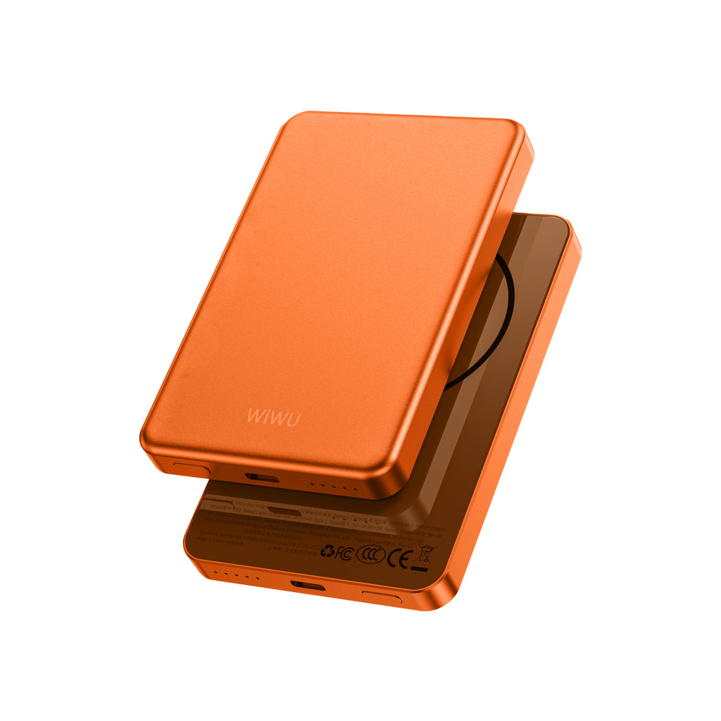 Power Bank Magnética WIWU Ultra Thin P15 5000mAh Orange