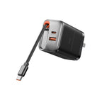 Cargador de Pared WiWU Helix WI-G021 45W GaN + Cable Retráctil USB-C negro