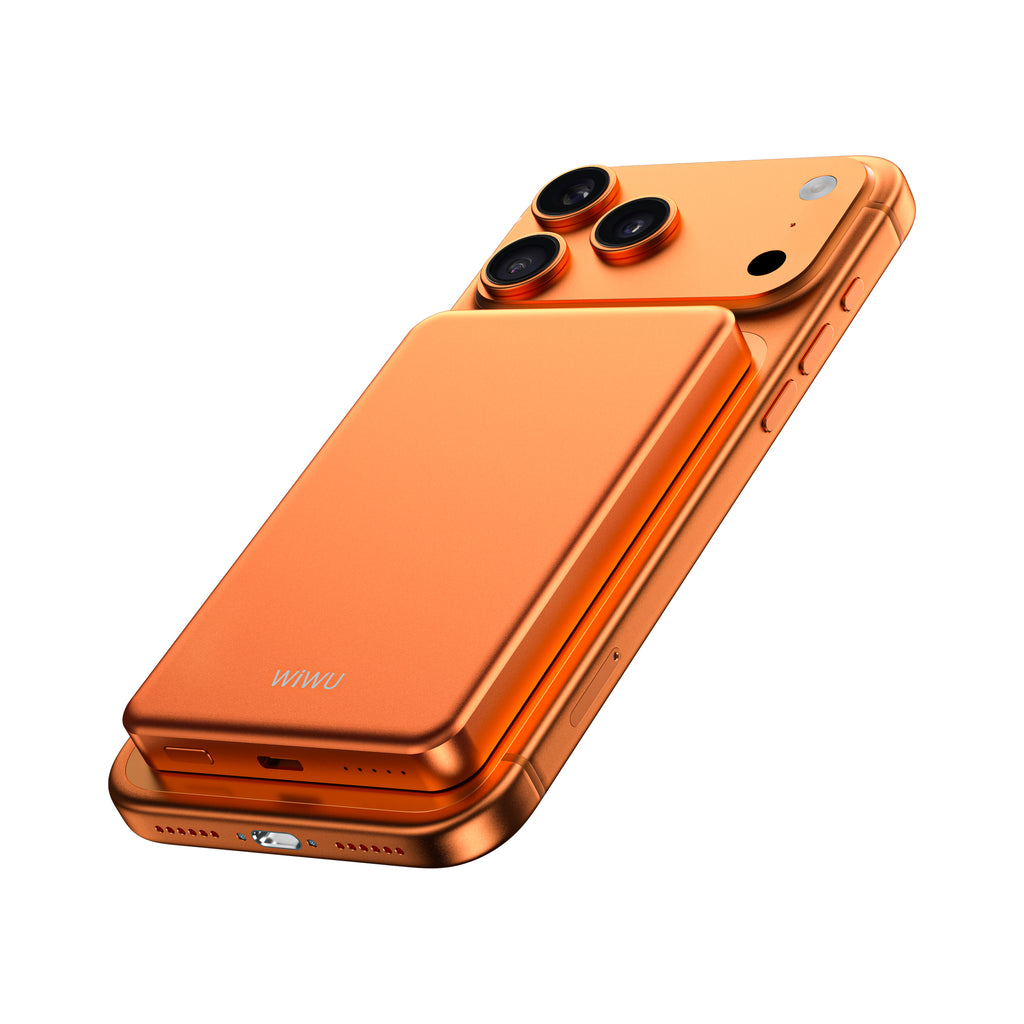 Power Bank Magnética WIWU Ultra Thin P15 5000mAh Orange