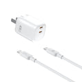 Crgador WIWU 45W WI-G025 2C+A + cable tipo c blanco