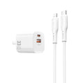 Cargador wiwu WI-G018 33W USB-C con cabe tipo C-L blanco
