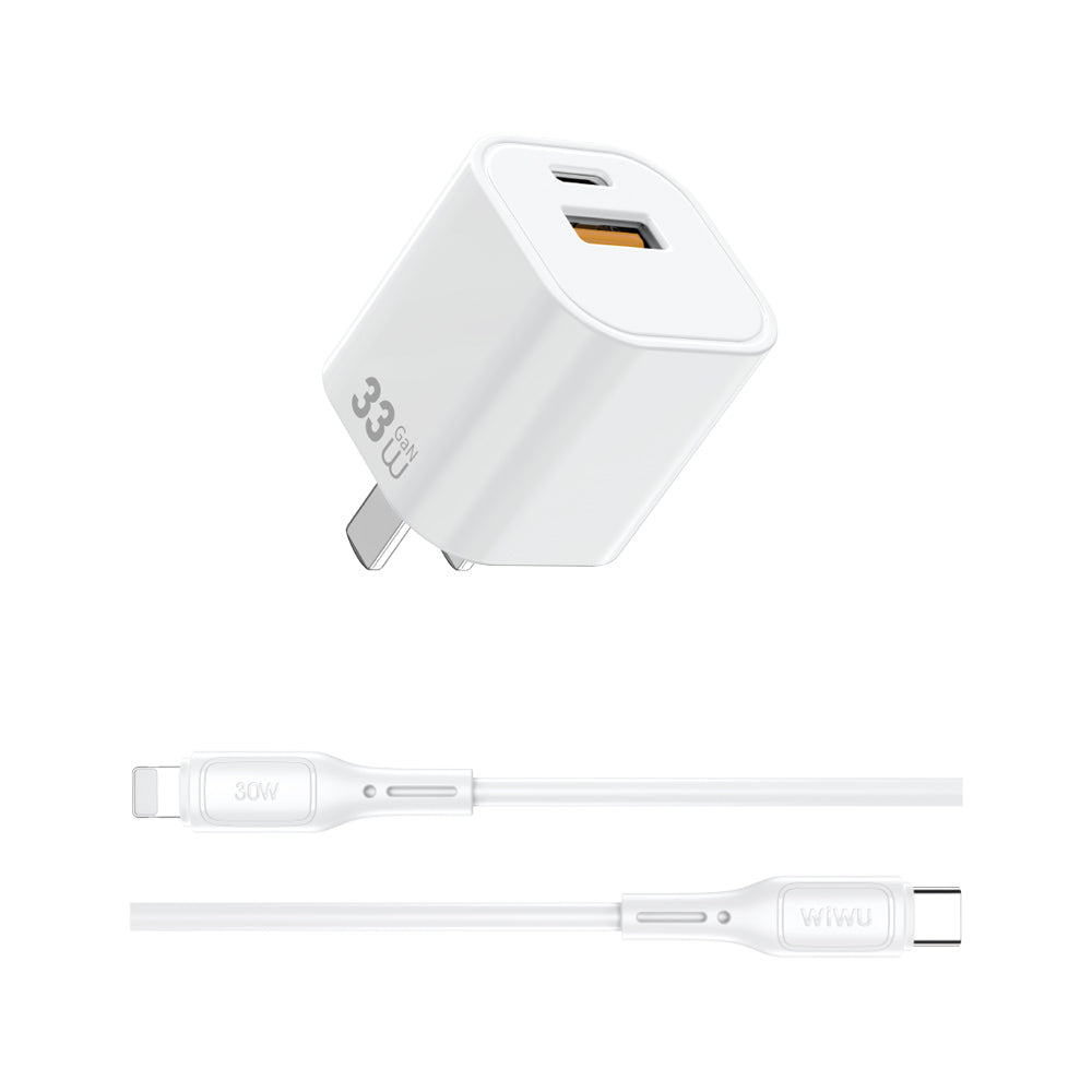 Cargador wiwu WI-G018 33W USB-C con cabe tipo C-L blanco