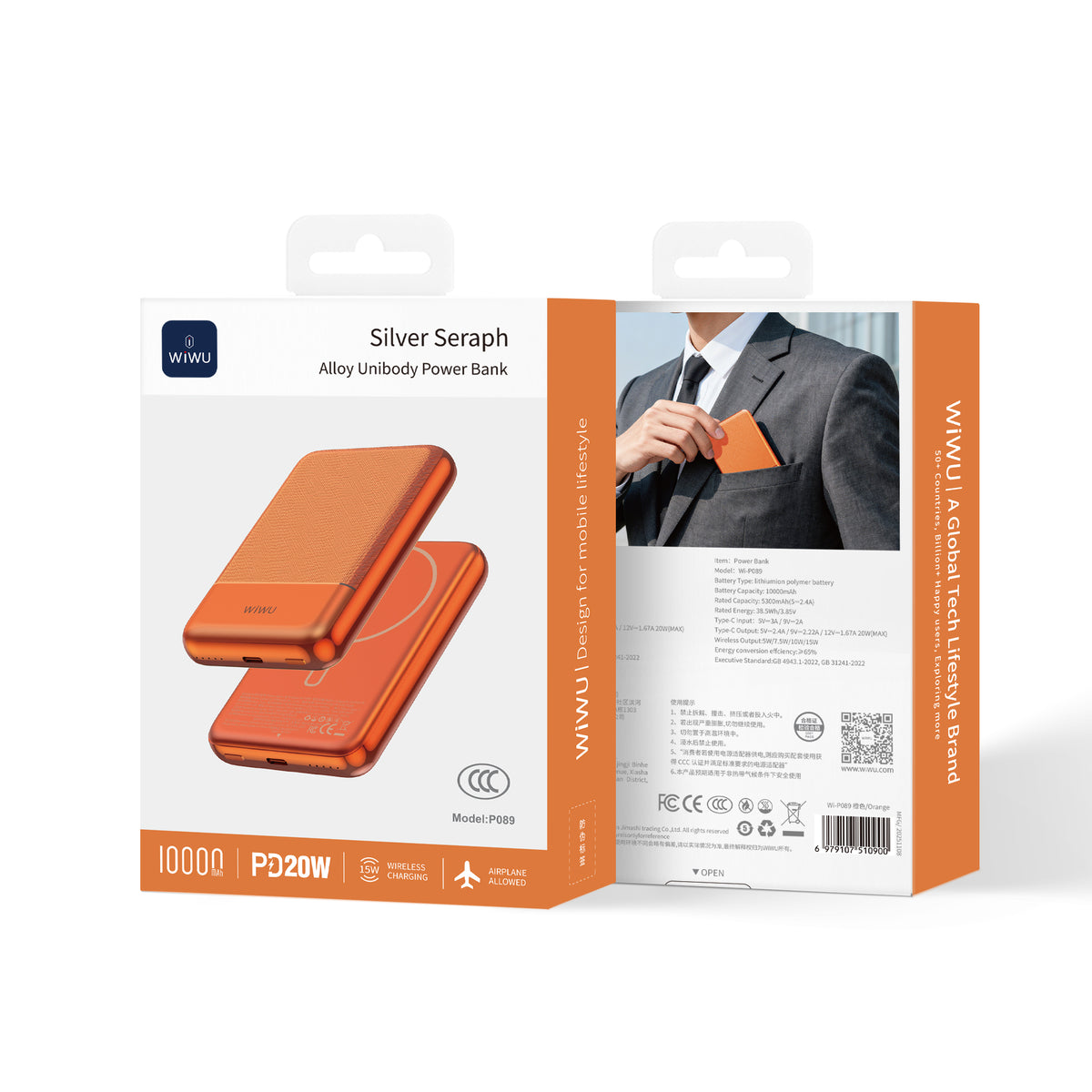 Power Bank Magnética WiWU Silver Seraph 10000mAh (WI-P089)